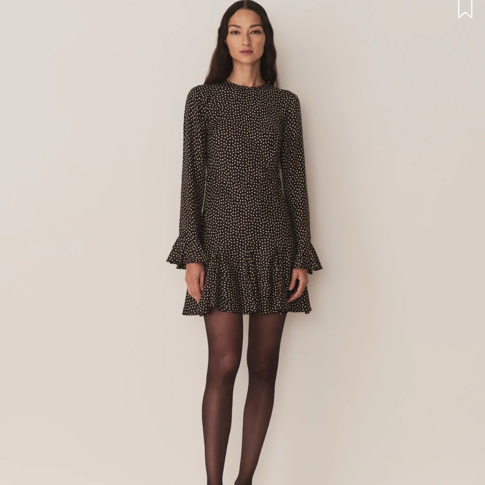 NWT Doen Narcisse Elegant Black Polka Dot Dress Size M - Picture 2 of 10